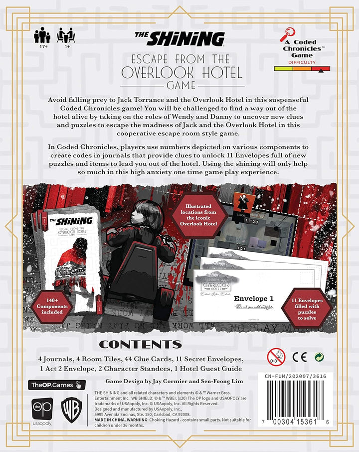 USAopoly , Shining: Escape from The Overlook Hotel-A Coded Chronicles Game - Board Game, 1 + Players