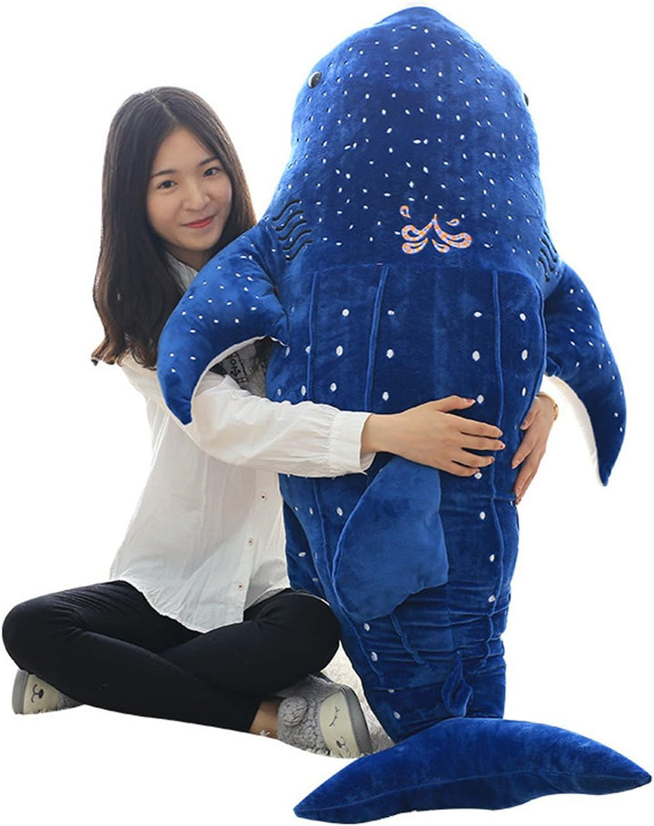 Kreative Walhai Kissen Plüsch Puppe Nickerchen Kissen 100cm Blau, 100cm Blau