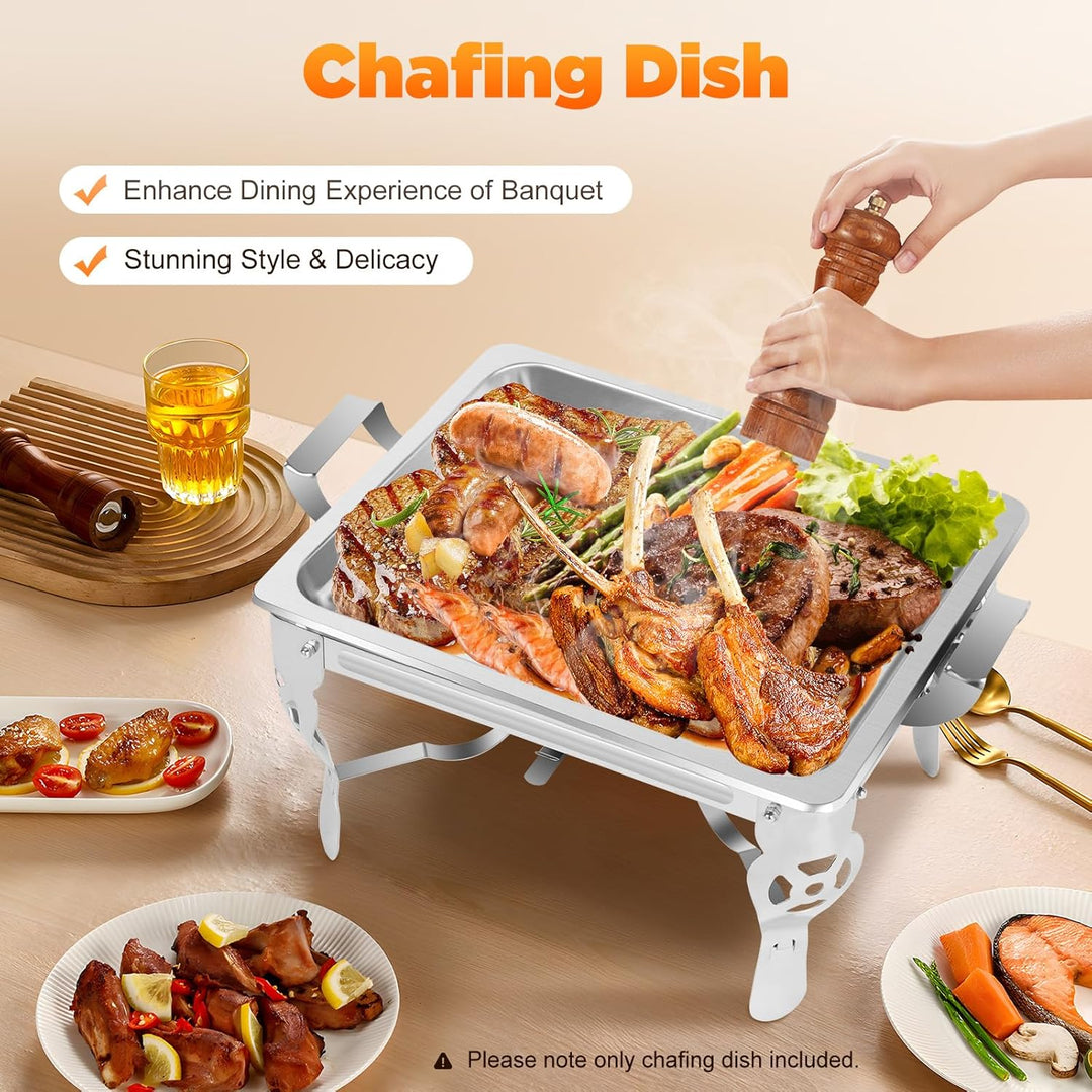 6 L Chafing Dish, Edelstahl Speisenwärmer, Warmhaltebehälter mit Deckel für Hochzeiten Versammlungen