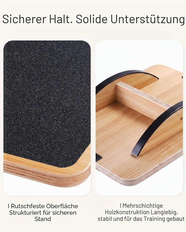 StrongTek Professional Wooden Balance Board, Rocker Board, Wood Standing Desk Accessory, Balancing B
