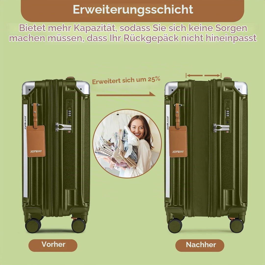 Joyway Koffer Reisekoffer von ABS Hartschalen Erweiterbar Trolley Kofferset mit TSA Schloss und 4 Ro
