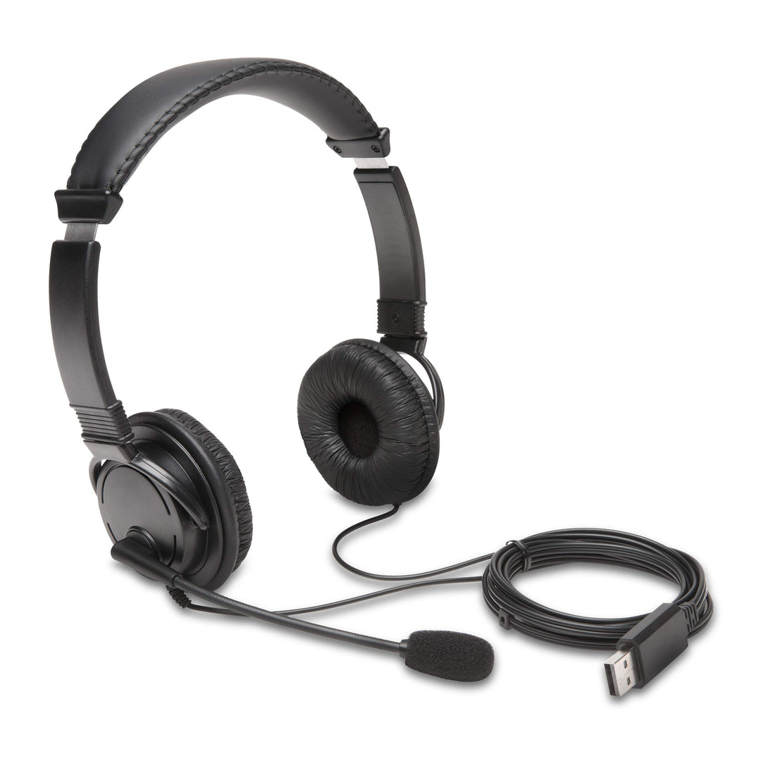 Kensington USB-HiFi-Kopfhörer mit Mikrofon, Hochwertiger Stereosound, Einstellbares Mikrofon mit Ger
