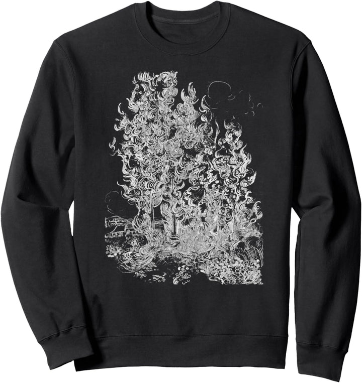 Vincent van Gogh Zypressen Berühmte Kunst Vintage Stilvoll Sweatshirt