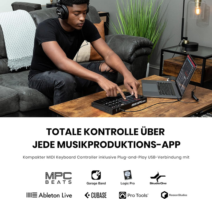 AKAI Professional MPK Mini MK3 Black – 25-Tasten USB MIDI Keyboard Controller & M-Audio M-Track Solo