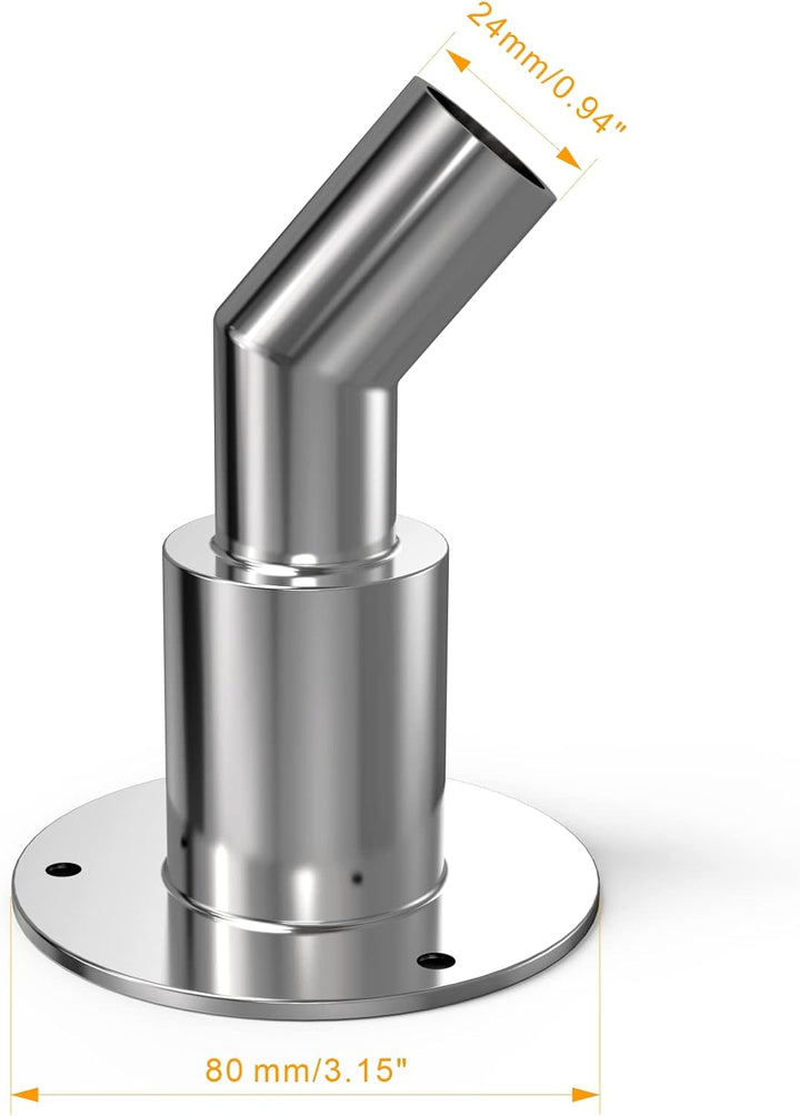 HZJD Durch Rumpf Auspuff Hautanpassung, 24mm Edelstahl 316, für Diesel Standheizungen Angled, Angled