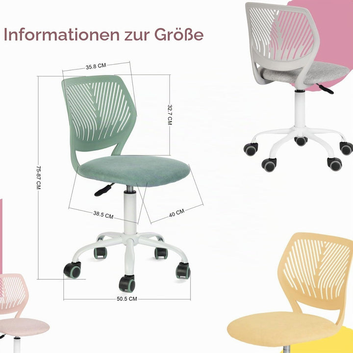 FurnitureR Home Office Stuhl, ergonomischer höhenverstellbarer Drehstuhl mit Rollen, moderner Comput