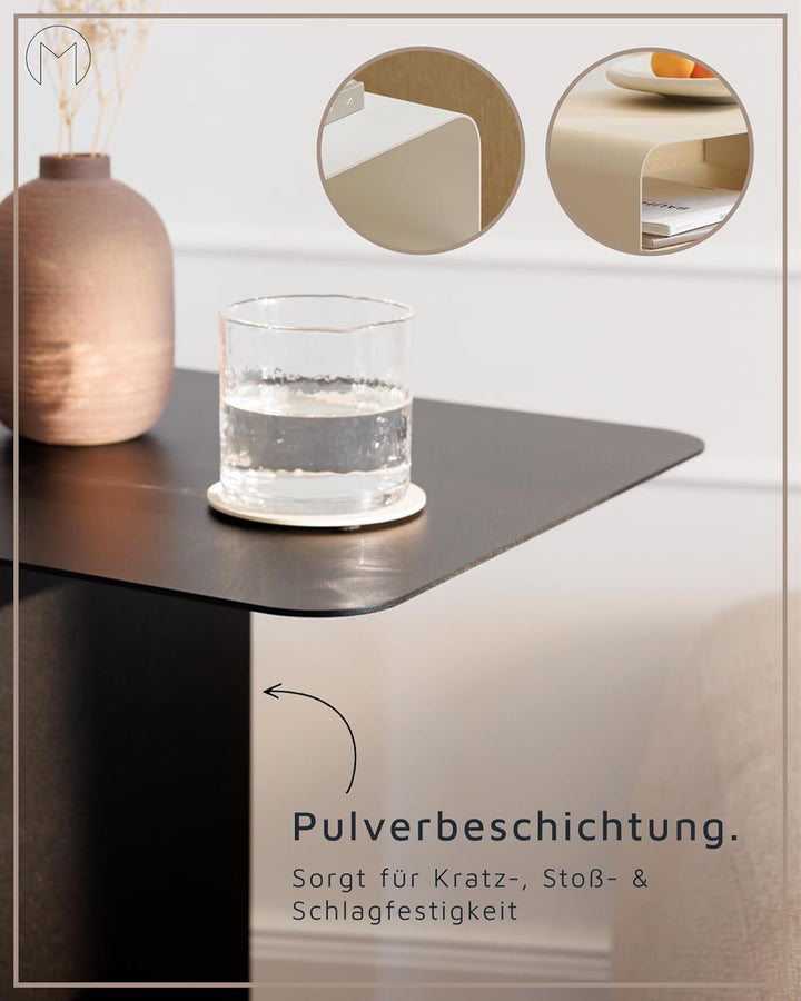 Metallbude Beistelltisch Cosmo Cashew - Moderner Couchtisch aus Metall - Kratz-, Stoss- & Schlagfest