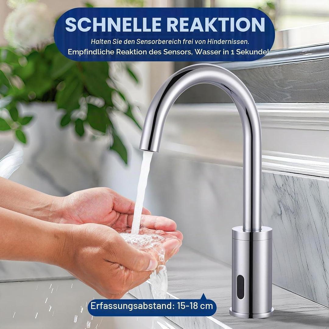 iVIGA Wasserhahn Sensor, Badarmatur Infrarot Sensor für Badezimmer Wasserhahn Bad Automatisch mit St