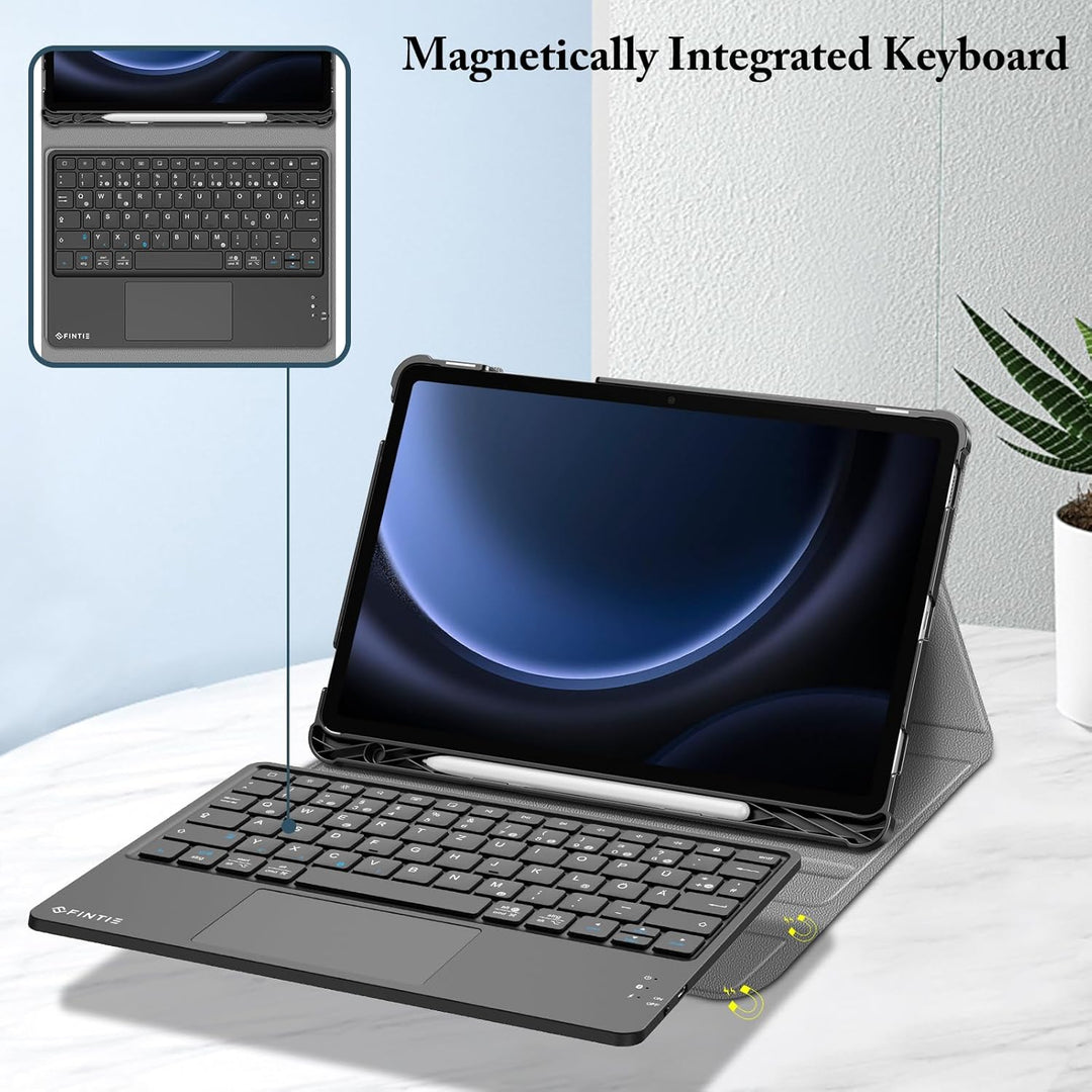 FINTIE Tastatur Hülle für Samsung Galaxy Tab S10 Lite/S10 FE/S9 FE 10.9" & S9 11" Tablet, Deutscher