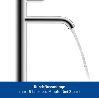 Duravit C.1 Waschtischarmatur, Grösse L (Auslauf Höhe 173 mm). Wasserhahn Bad in Chrom L ohne