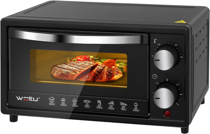 WOLTU Minibackofen 12 Liter, 800 Watt Toasterofen | Pizzaofen | Backblech mit Timer Mini Backofen fü