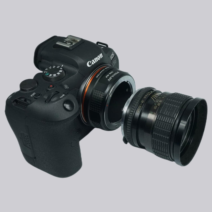 PHOLSY Objektivadapter Manueller Fokus Kompatibel mit Olympus Zuiko OM Mount Objektiv auf Canon EOS