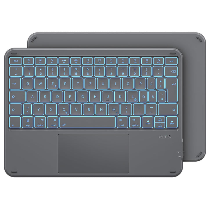Emetok Deutsche Bluetooth Tastatur für iPad 11(11.Gen)/10.9(10.Gen)/10.2(9-7.Gen)/Pro 13/11/12.9, QW