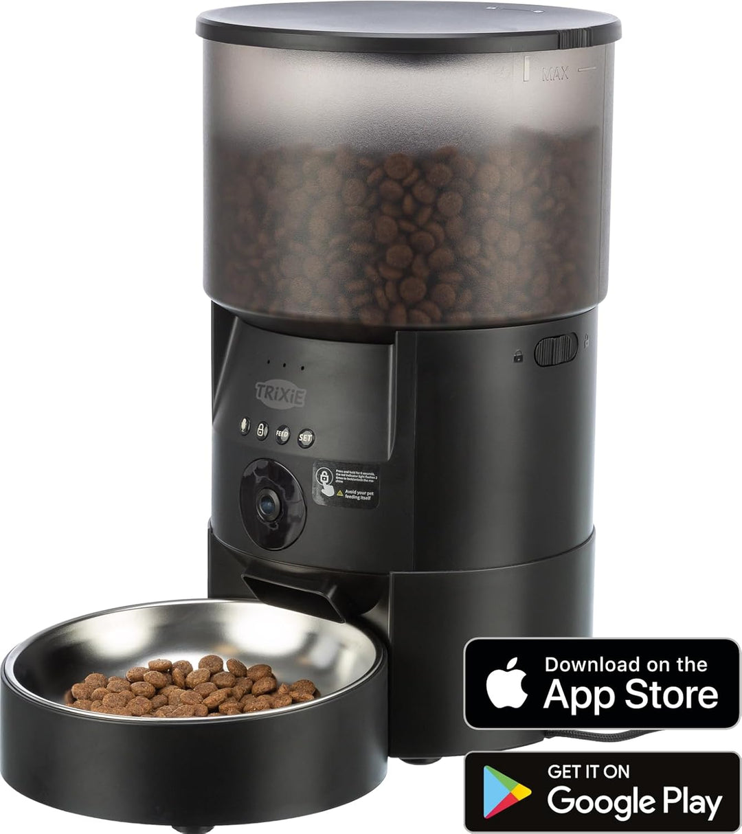 TRIXIE Futterautomat TX-C Smart 3.0L für Hunde & Katzen – programmier- und steuerbarer Futterspender