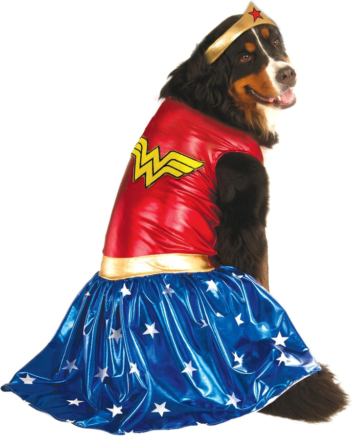 Offizielles Rubie's DC Comic Wonder Woman Kostüm für Hunde, Superhelden-Geschenk, grosse Hundegrösse