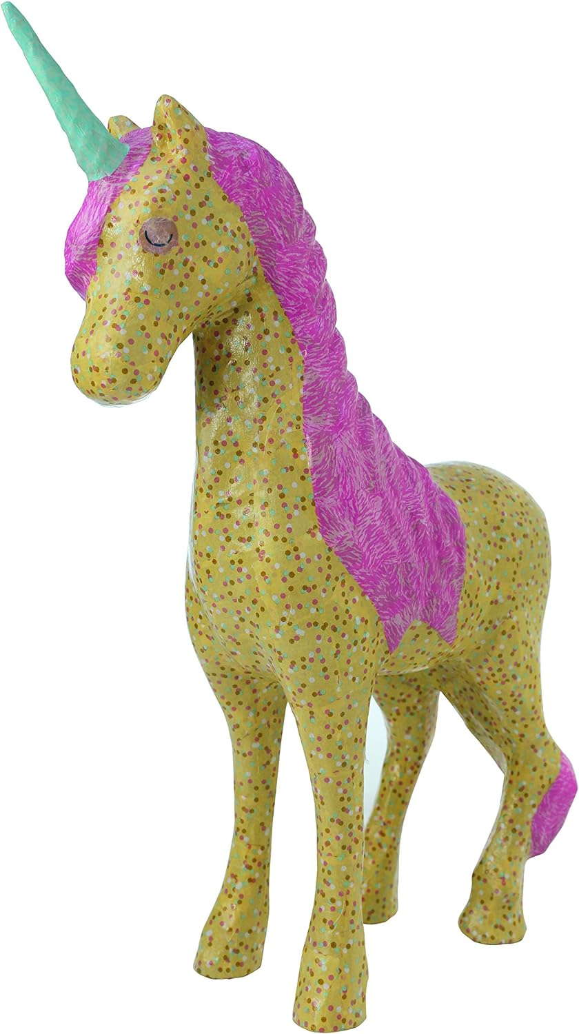 Decopatch LA007O Träger L aus Pappmaché, Einhorn, 40 x 13 x 55 cm, zum Verzieren, Kartonbraun, Einho