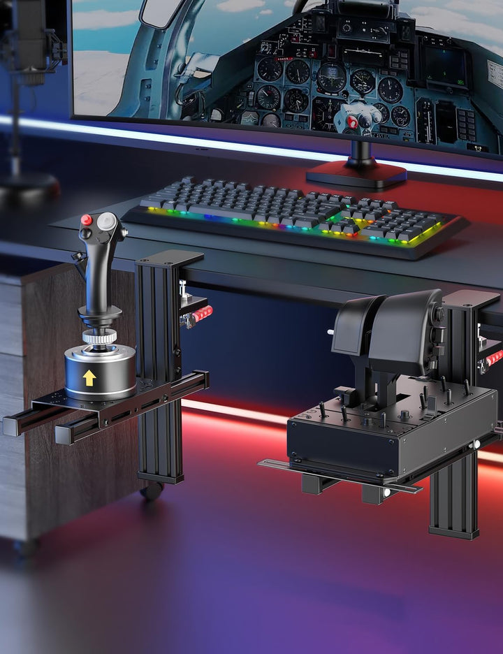 2er-Set Tischhalterung für Flight Sim HOTAS - Kompatibel mit Logitech X56/X52/X52 Pro, Thrustmaster