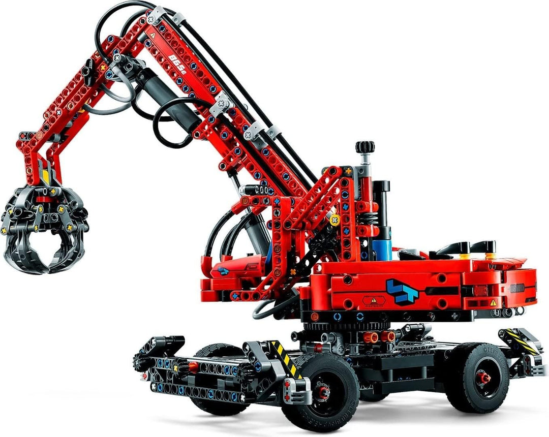 LEGO 42144 Technic Umschlagbagger Modell, Mechanisches Spielzeug Set, manuelle und pneumatische Funk