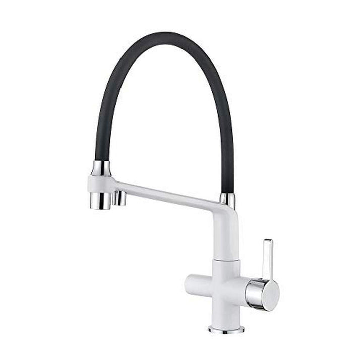Ibergrif M22127W-2 - 3 Wege Küchenarmatur, Wasserhahn für Küche mit Flexibler Auslauf und Brause, We