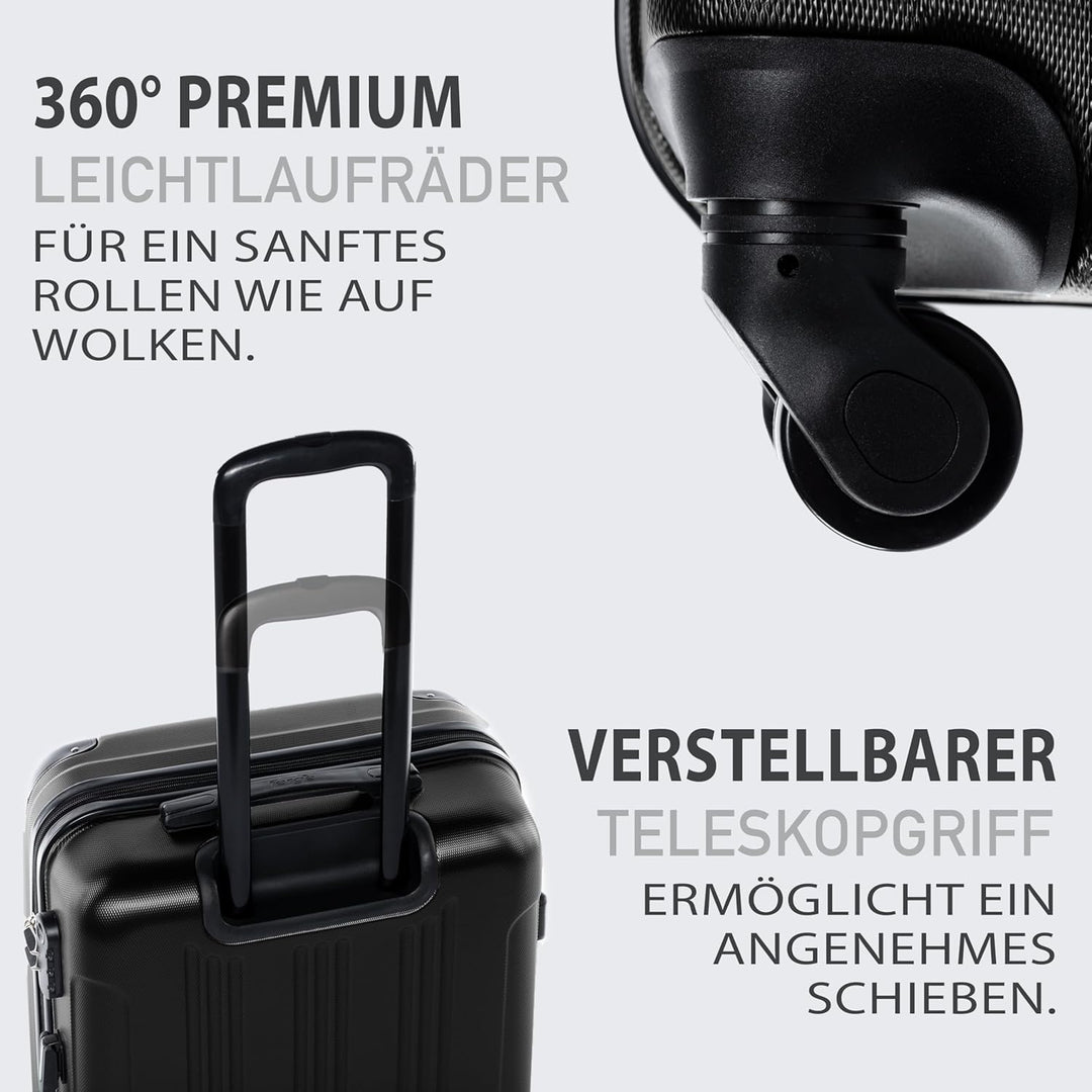 FERGÉ Kofferset Hartschale 3-teilig QUÉBEC Trolley-Set - Handgepäck 55 cm, L und XL 3er Set Hartscha