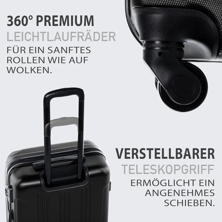 FERGÉ Kofferset Hartschale 3-teilig QUÉBEC Trolley-Set - Handgepäck 55 cm, L und XL 3er Set Hartscha