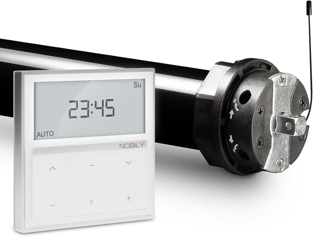 NOBILY Rolladen-Komplett-Set f. 60mm Achtkantwelle Mechanischer Funk Maxi-Rolladenmotor 10Nm + Rolla