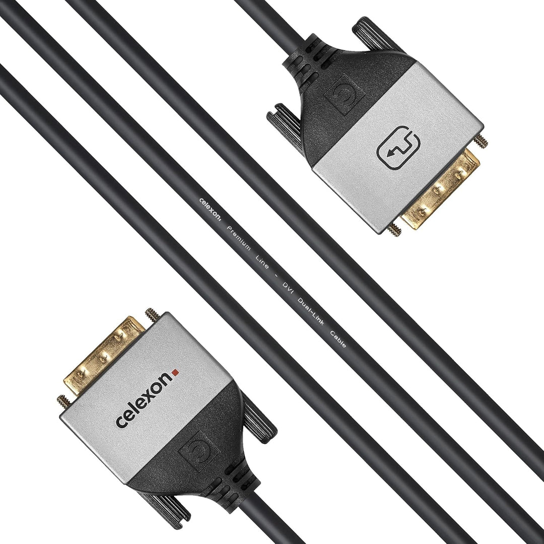 celexon DVI Dual Link Kabel 5,0m - 2x DVI-D (24+1) Stecker - Plug & Play - Professional Line 5m DVI,