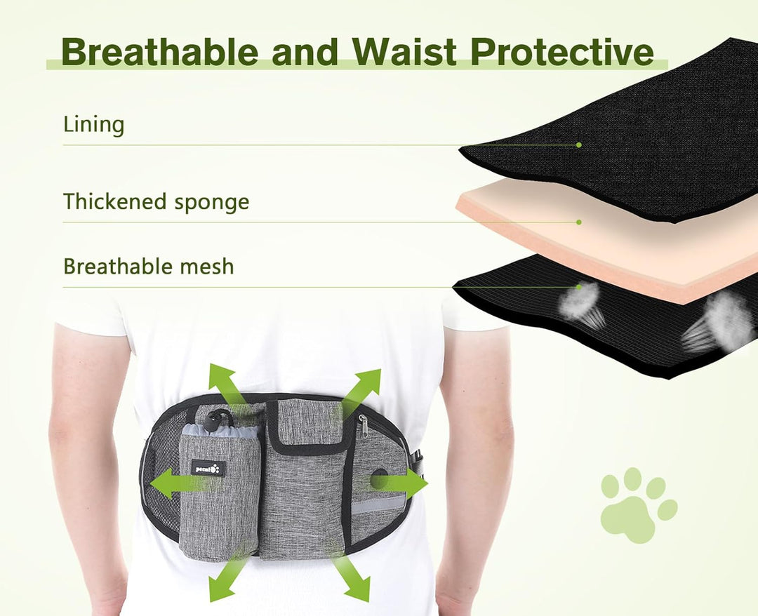 Pecute Joggingleine Hunde mit Bauchgurt, Laufgürtel Hundleine für Grosse und Mittelgrosse Hunde, Lei