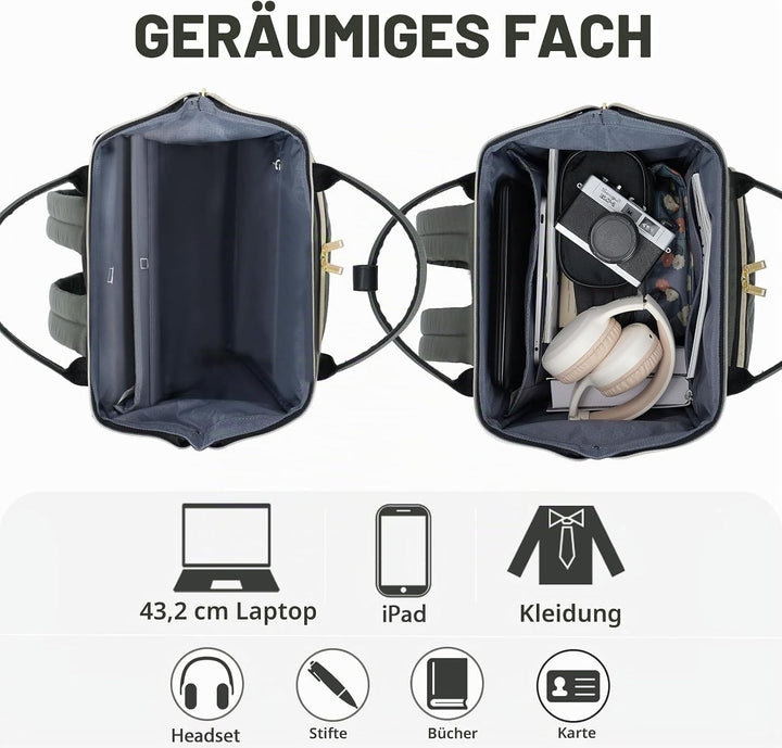 EMPSIGN 17-Zoll-Laptop-Rucksack für Damen, ideal für Arbeit, Reisen und Uni, geräumig, wasserabweise
