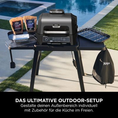 Ninja Woodfire XL flache Grillplatte, antihaftbeschichtete Kombination aus Flach- und Grillplatte, k