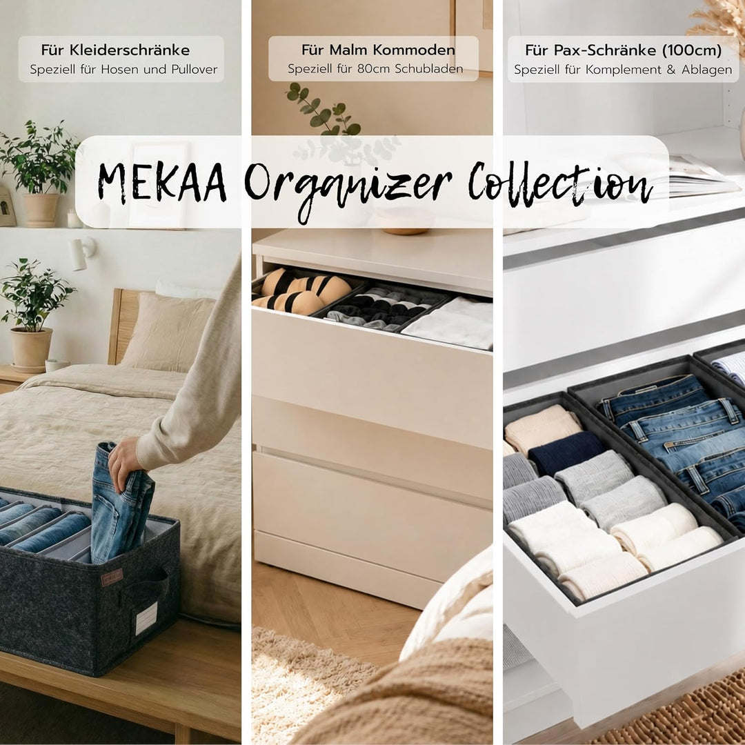 MEKAA® Hosen Organizer Für Kleiderschrank - 2er-Set - Praktische Schrank Organizer Ihrer Hosen, Pull