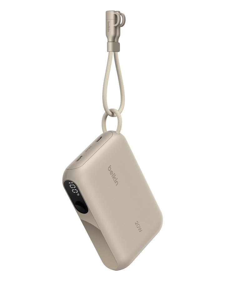 Belkin Powerbank 10.000 mAh, Powerbank mit 2 USB-C-Anschlüssen, Handyakkus mit Digitale Akkuanzeige,