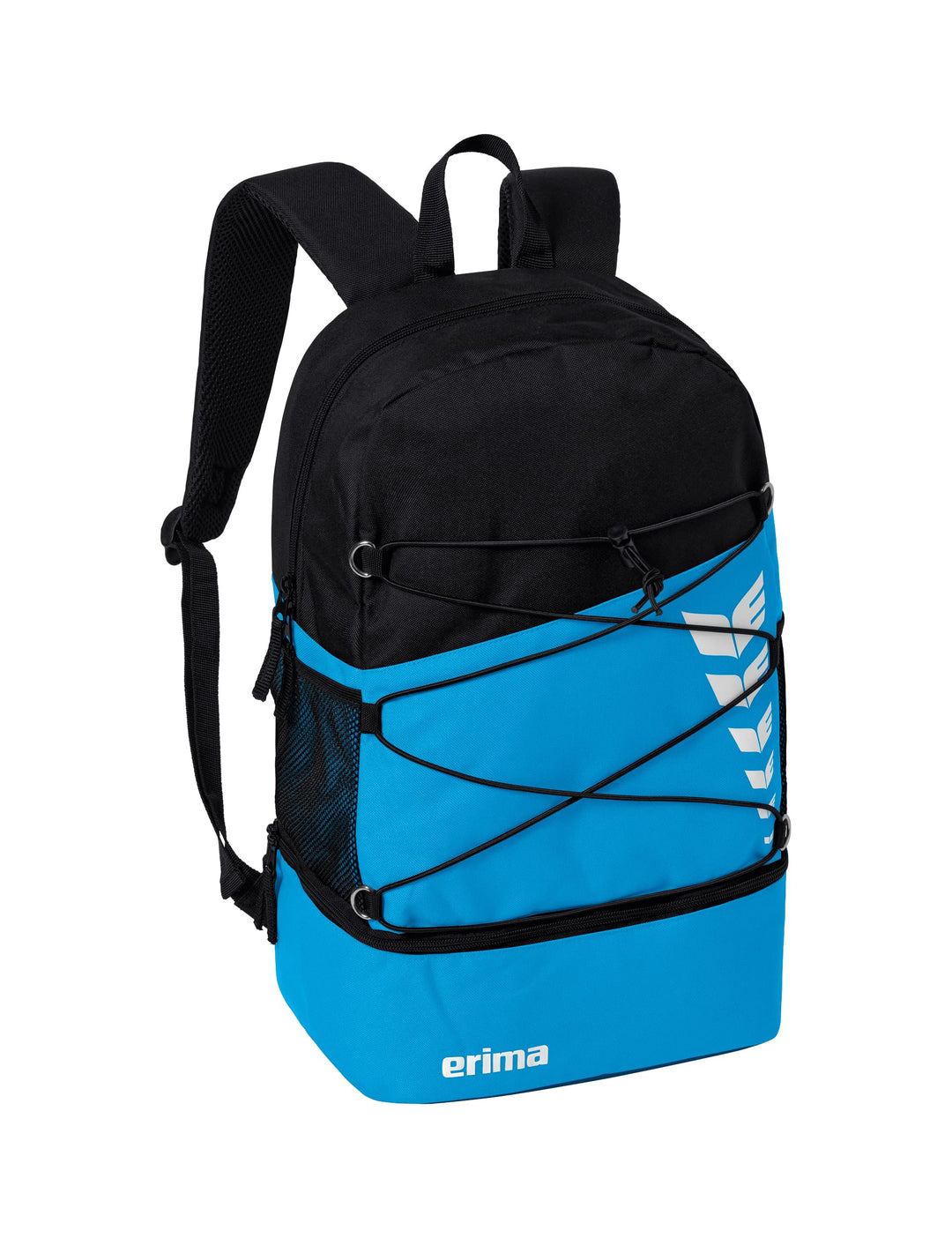 Erima Unisex Six Wings Rucksack mit Bodenfach (1er Pack) 1 Curacao/Schwarz, 1 Curacao/Schwarz