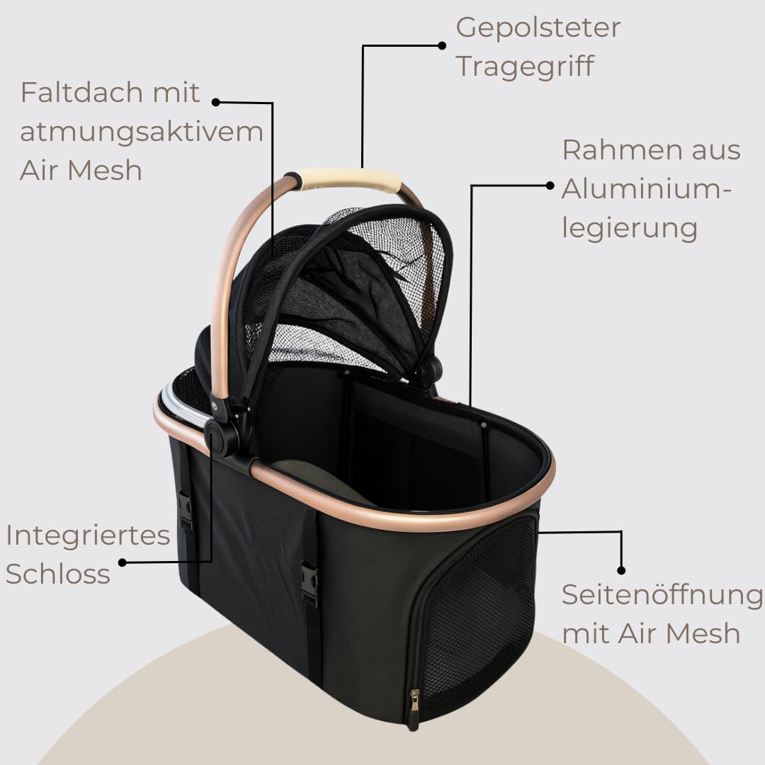 Transportbox Katzen & Hunde – klappkorb, klappbox, faltbar & stabil – Moderne Tiertransportbox für K