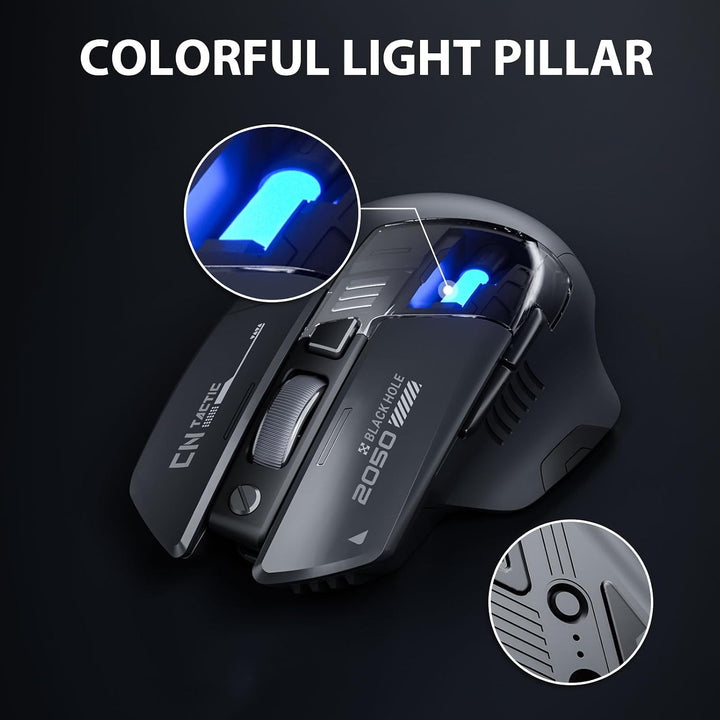 inphic A9 Explorer Bluetooth Maus, Dual-Mode Bluetooth 5.0/2.4G Maus kabellos Aufladbar, 2400 DPI, R