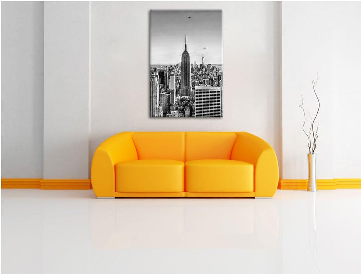 Pixxprint Empire State Building in New York als Leinwandbild/Grösse: 100x70 cm/Wandbild/Kunstdruck/f