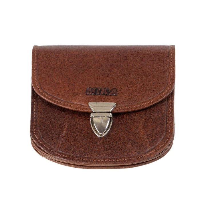 MIKA 42225 - Geldbörse aus Echt Leder, Portemonnaie im halbrund Format, Geldbeutel mit RFID Schutz,