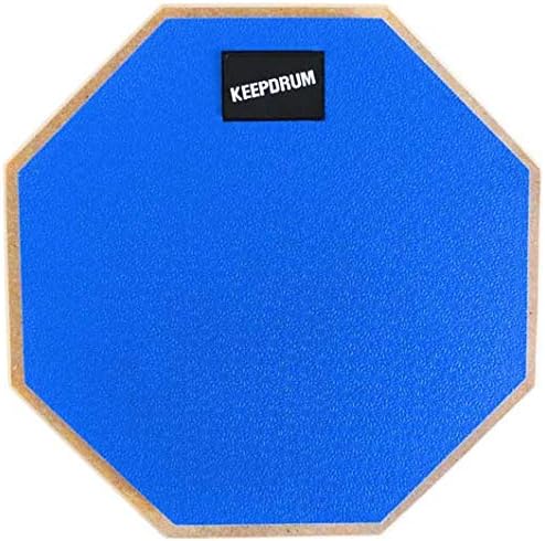 keepdrum DP-BL Practice Drum Pad Blau Übungspad 8mm + 1 Paar 5BB BLACK Drumsticks Pad Blau 8" + 5BB,