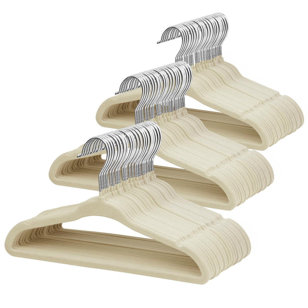 ManGotree 28 cm Baby-Samtbügel, rutschfeste Kinderkleiderbügel mit 360°-Drehhaken, Ultradünne Filz-K