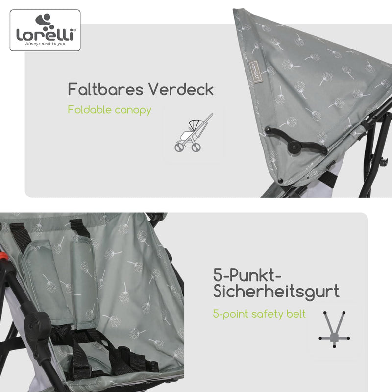 Lorelli Ultra Leichter Buggy Kinderwagen Vaya - nur 4,7kg - Kompakter Sportsitz bis 15kg, Sitzbuggy