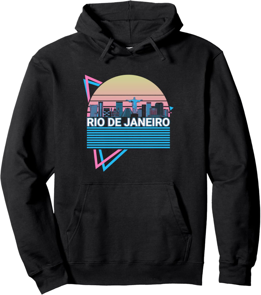Rio de Janeiro Skyline Stadtbild Retro Pullover Hoodie