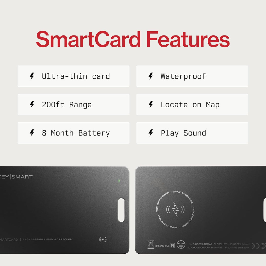 KEYSMART SmartCard Slim Wallet Tracker Karte 3 Pack, Wiederaufladbar & Wiederverwendbar, Schlüsselba