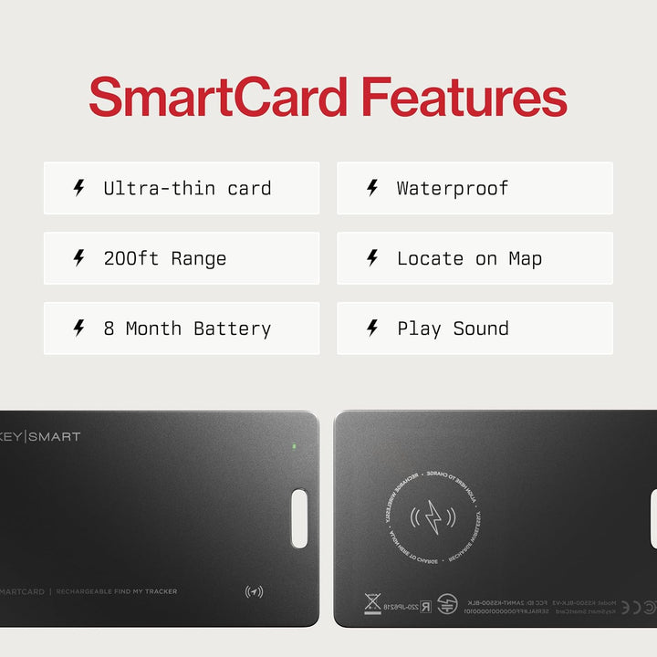 KEYSMART SmartCard Slim Wallet Tracker Karte 3 Pack, Wiederaufladbar & Wiederverwendbar, Schlüsselba