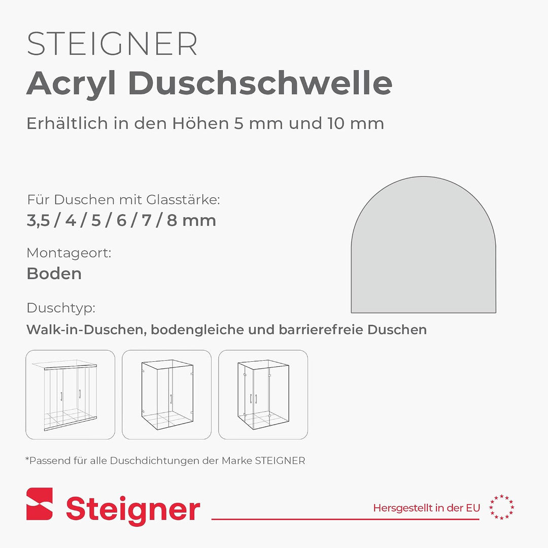 100cm Schwallschutz Acryl Halbrundstab - SDD03 Höhe 10mm - Spritzschutzprofil Halbrundprofil Schwall