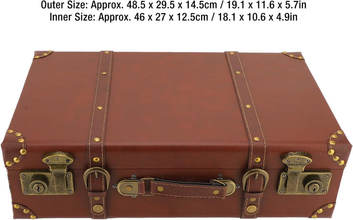 NOENNULL Brauner Mini-Lederkoffer Im Vintage-Stil, Kleiner Handgepäckkoffer mit Schultergurt Reiseko