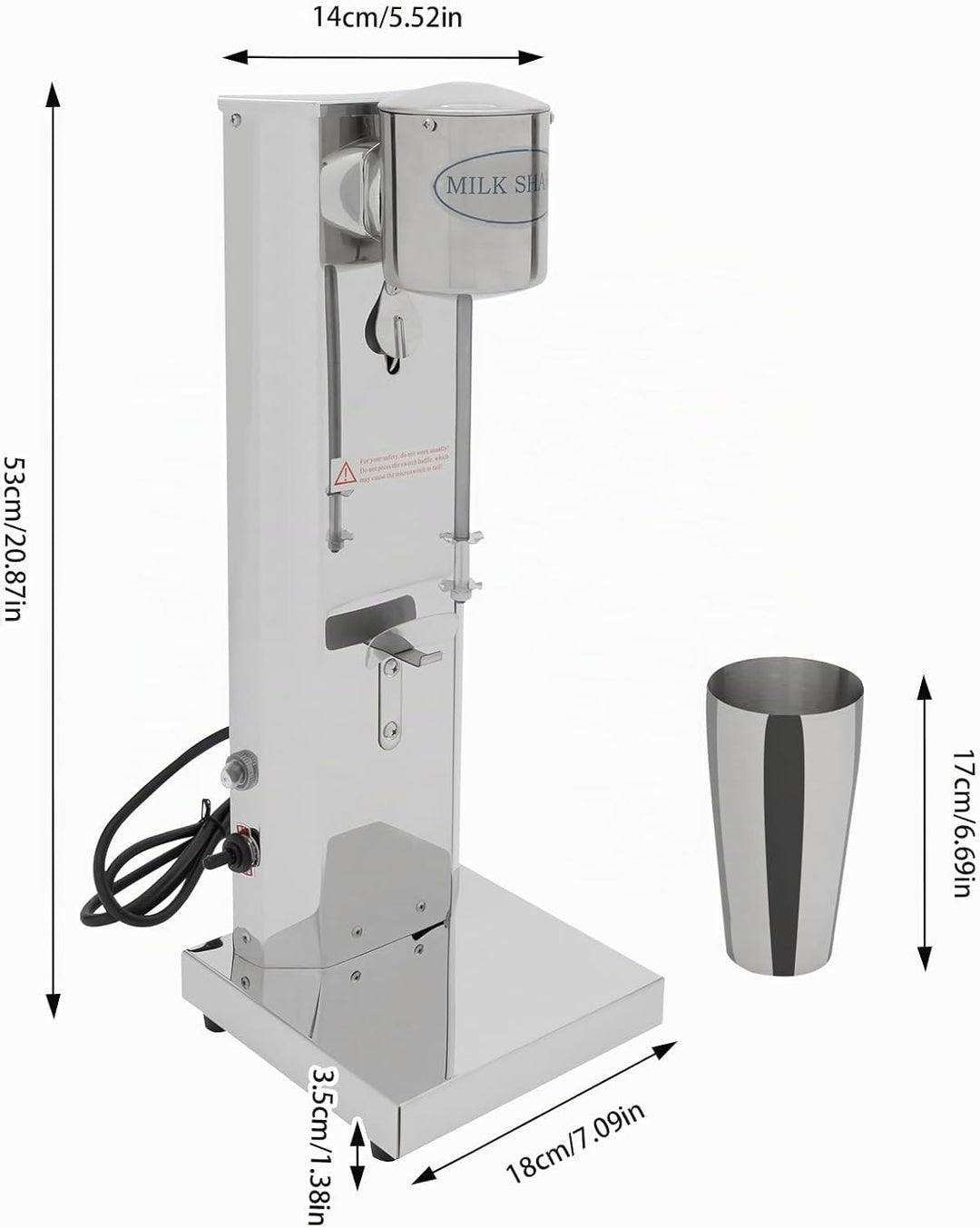 Blender Standmixer Milch-Shaker Getränke Drink-Mixer Bar-Mixer Standmixer Milchshaker 650ml 180W