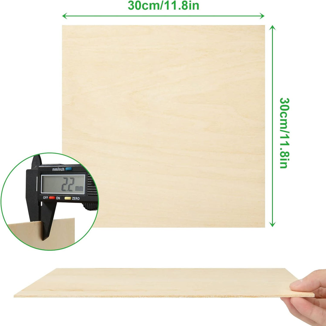 SENENQU 12 Stück Lindenholz 2 mm, 300 x 300 x 2 mm Sperrholzplatte Holz, Sperrholz Holzplatten zum B