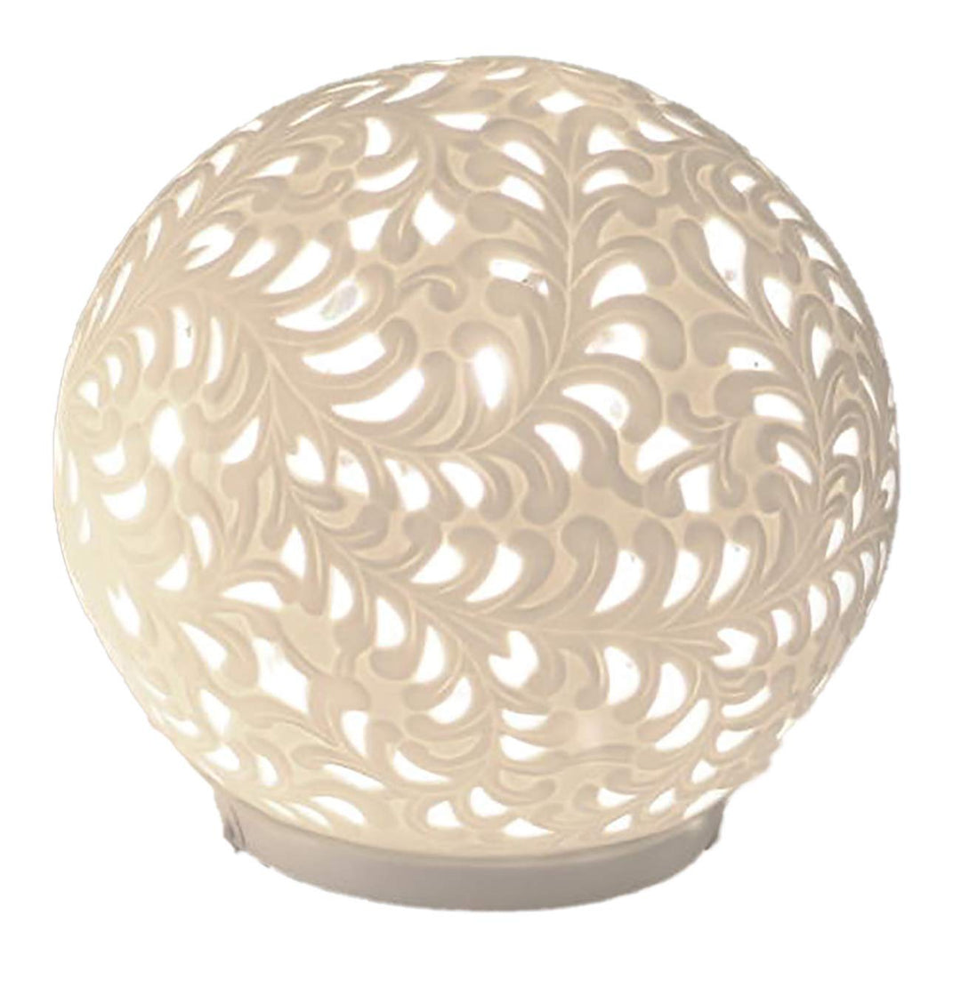 Formano 662378 Porzellan-Lampe Kugel Harmonie Romantik Weiss 18cm