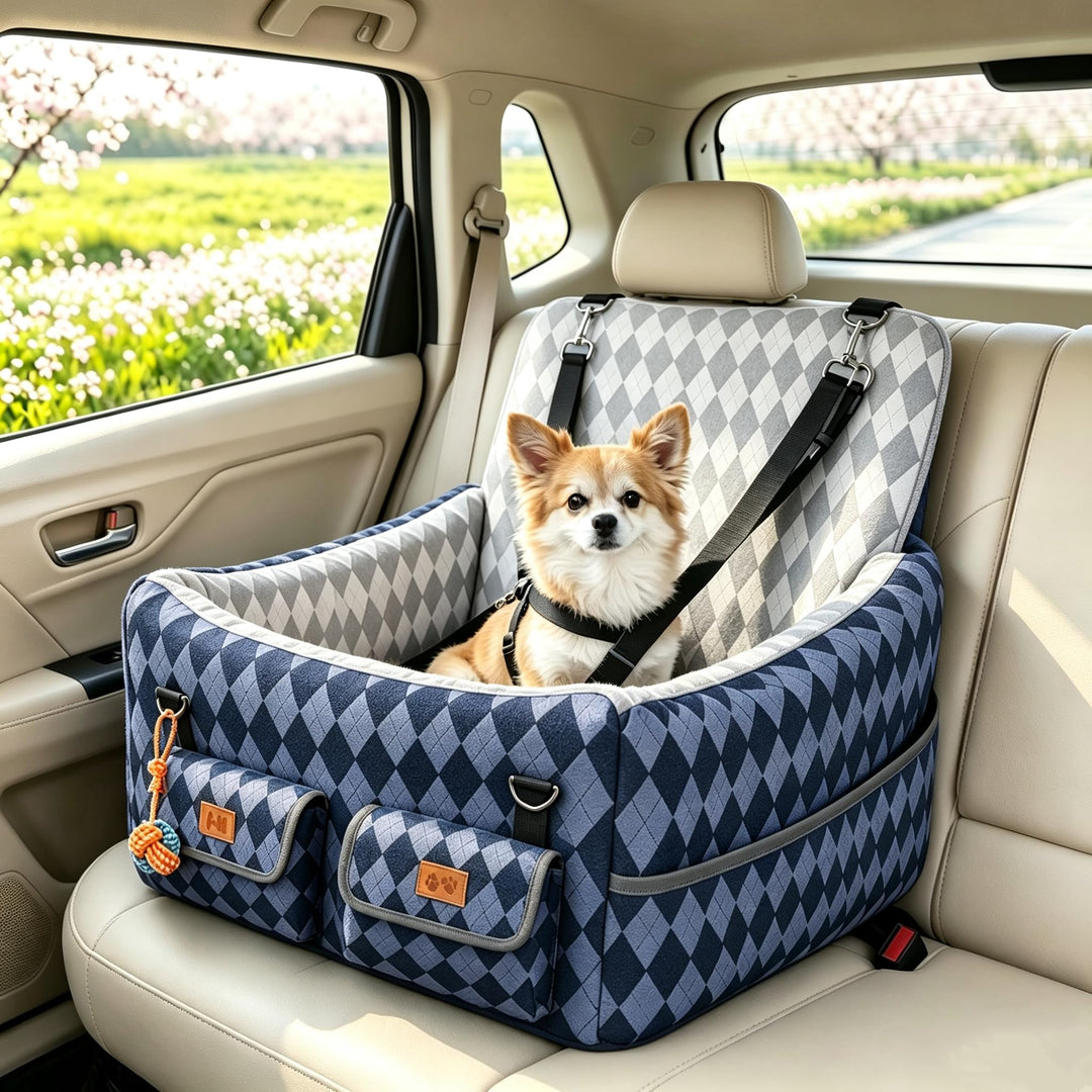 Hundeautositz Hundesitz Kleine Hunde- und Mittelhunde bis 16 kg (35 lbs), Hundebooster mit Memory-Sc