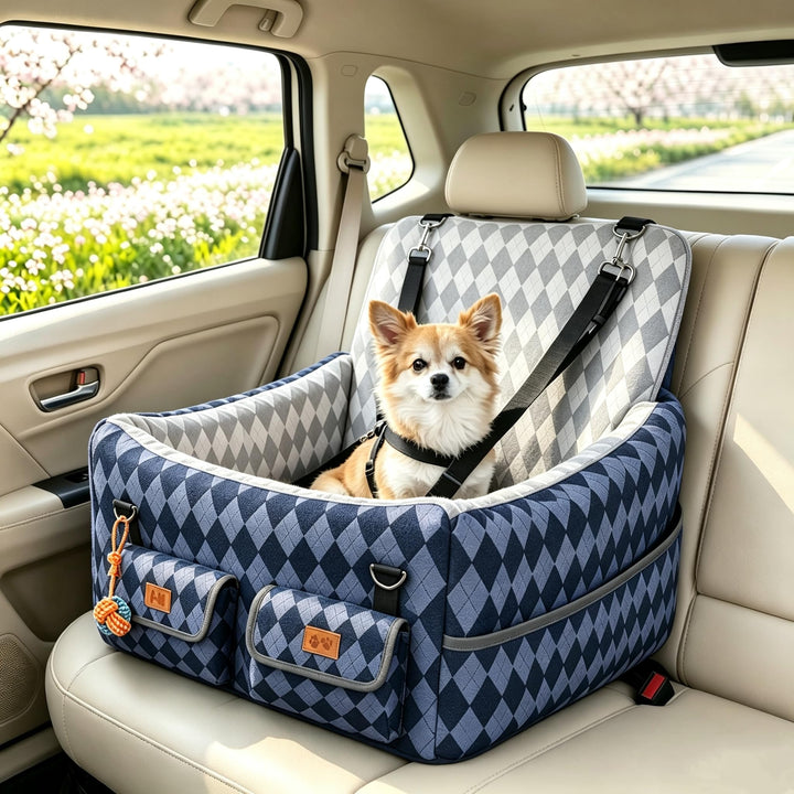 Hundeautositz Hundesitz Kleine Hunde- und Mittelhunde bis 16 kg (35 lbs), Hundebooster mit Memory-Sc